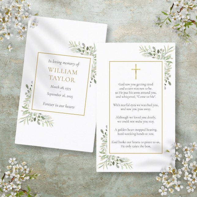 Begravning Sympati Minnes Kransar Bönkort Visitkort (Funeral Sympathy Memorial Greenery Prayer Cards)