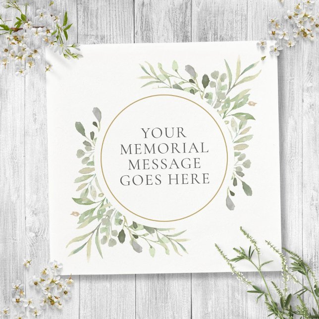 Begravning Till minne Eukalyptusblad Pappersservett (Funeral In Loving Memory Eucalyptus Leaves Napkins)