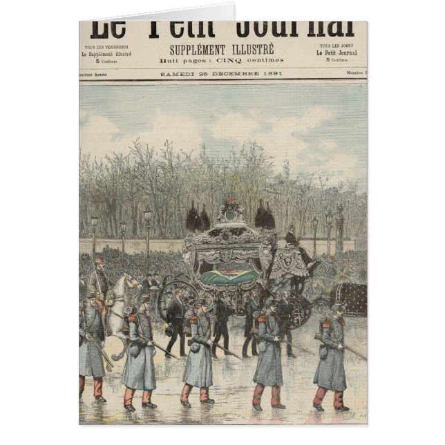 Begravningen av kejsaren av Brasilien Hälsningskort (Framsidan)