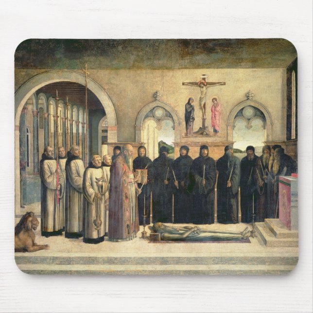 Begravningen av St Jerome, c.1470-1472 (olja kan Musmatta (Framsidan)