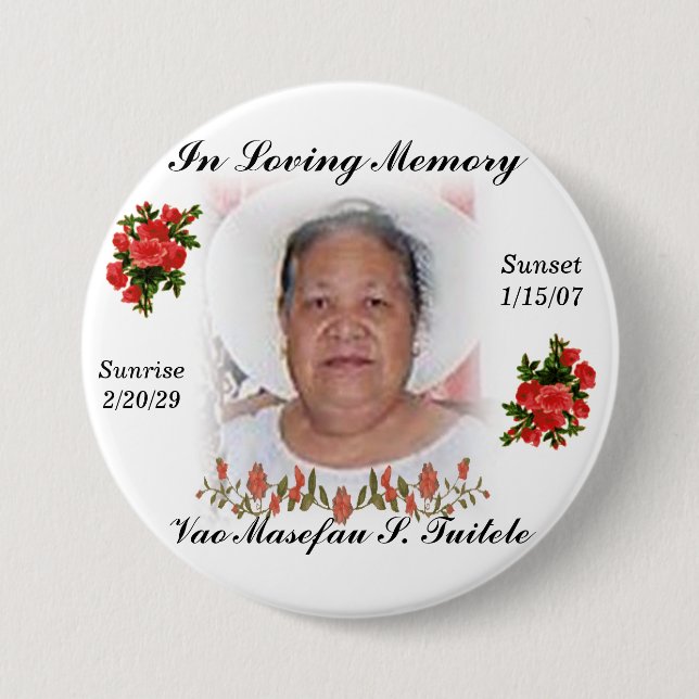 Begravningen för Aunty Vaos klämmer fast Knapp (Framsida)