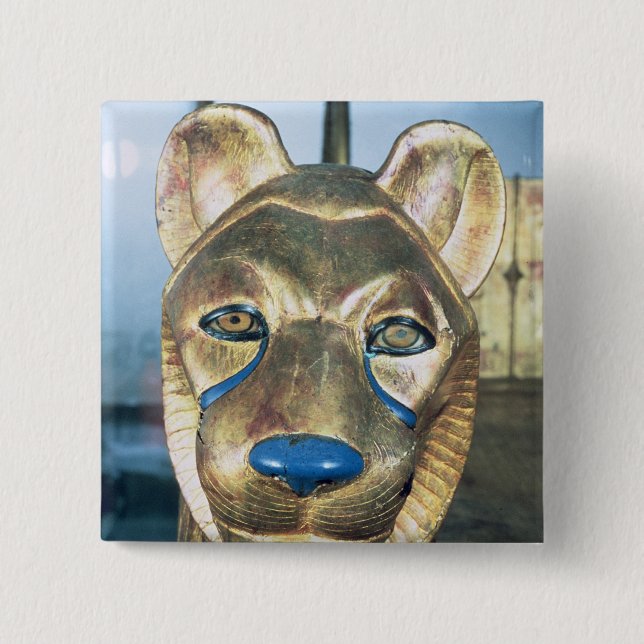 Begravnings- bedhead i form av ett lejont knapp (Framsida)