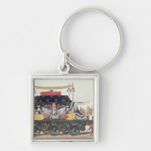Begravnings- bil av hertigen av Wellington, 1853 Fyrkantig Silverfärgad Nyckelring