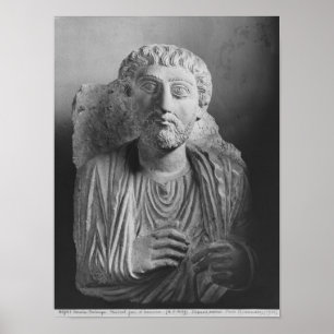 Begravnings- lättnad av en male figur, från poster