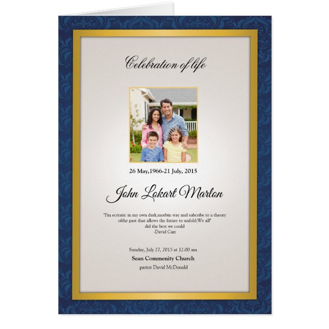 Begravnings- mallbroschyr hälsningskort (Framsidan)