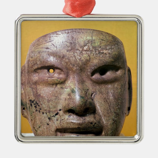 Begravnings- maskera, Olmec, från Mexico Julgransprydnad Metall (Framsidan)
