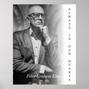 Begravnings Minnesstund Svart & Vitt Foto Poster