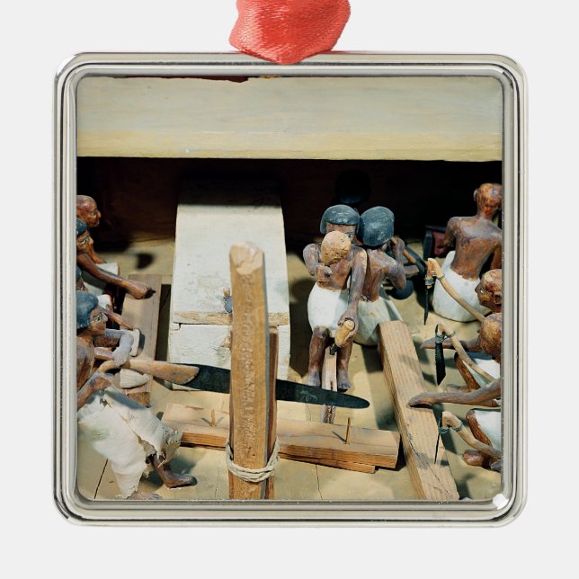 Begravnings- modellera av ett carpentryseminarium julgransprydnad metall (Framsidan)