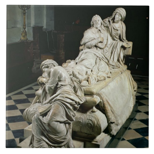 Begravnings- monument till Armand-Jean du Plessis, Kakelplatta (Framsidan)
