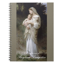 Begravnings- oskuld för gästbok | Mary Anteckningsbok Med Spiral