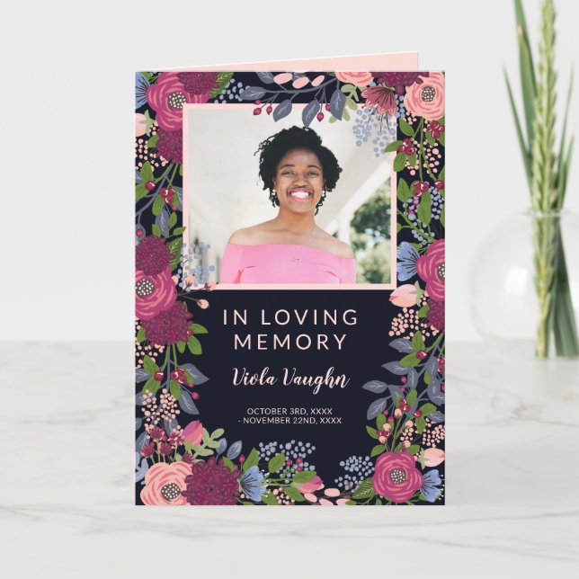 Begravnings- program för älskvärt blom- foto (Framsida)