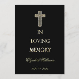 Begravnings- tackelegantsvart och guld tack kort