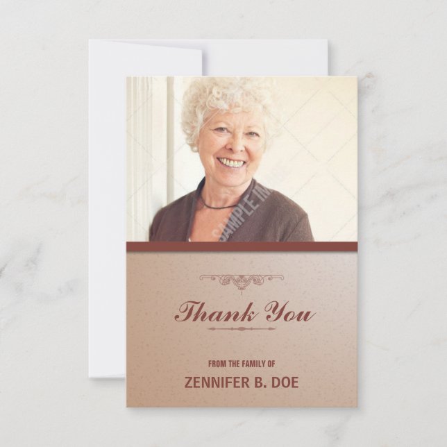 Begravnings- tackfotokort tack kort (Framsida)