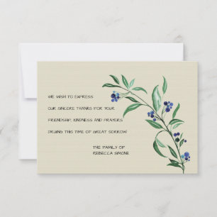 Begravnings- tackkort för bär tack kort