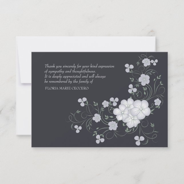 Begravnings- tackkort för inspiration tack kort (Framsida)