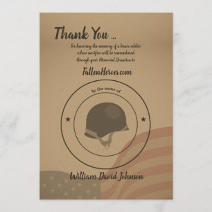 Begravnings- tackkort för soldat inbjudningar