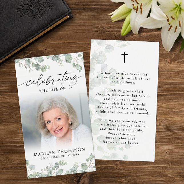 Begravningsblomma Minneshögtid Livets Prayer Card Visitkort (Skapare uppladdad)