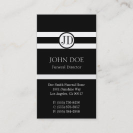 Begravningsentreprenörhängesvart Visitkort