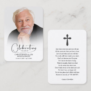 Begravningsfirande Livsfoto Bönkort Visitkort