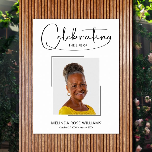 Begravningsfirande Livsfoto Poster (Celebration of Life photo memorial funeral poster - INSTANT DOWNLOAD or PRINTED (framed, too))