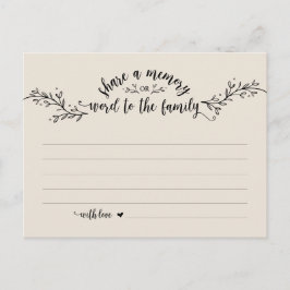 Begravningsgudstjänst, Rustik Krema, Dela ett minn Vykort