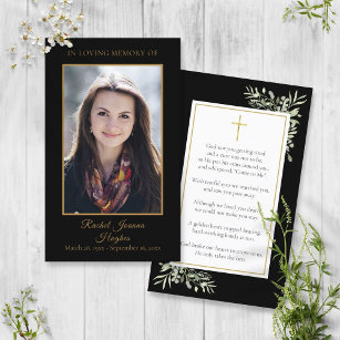 Begravningskort för fotopapper i Guld Visitkort