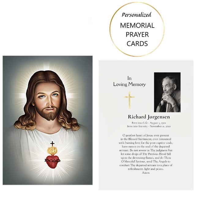 Begravningskort för Jesu heliga hjärta Placeringskort (Skapare uppladdad)