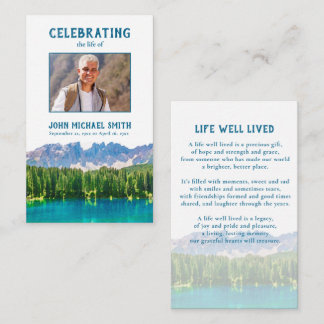 Begravningskort för monument i Sjö Visitkort