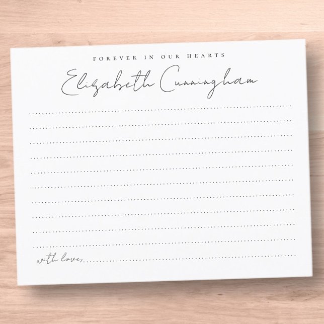 Begravningskort för närvaro 'För evigt i våra hjär (Skapare uppladdad)