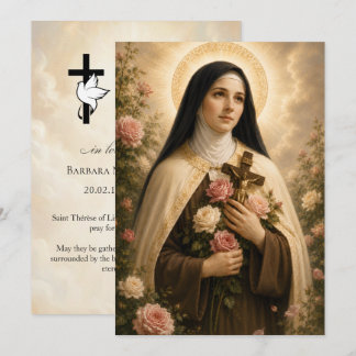 Begravningskort för Saint Therese 5x7 tum kort