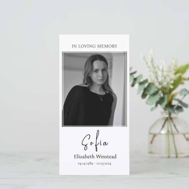 Begravningskort, katolskt kort (Stående Fram)