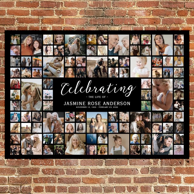 Begravningsminne 100 Fotocollage Poster (Skapare uppladdad)