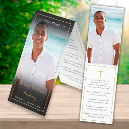 Begravningsminne 2 bilder vikta bönekort visitkort