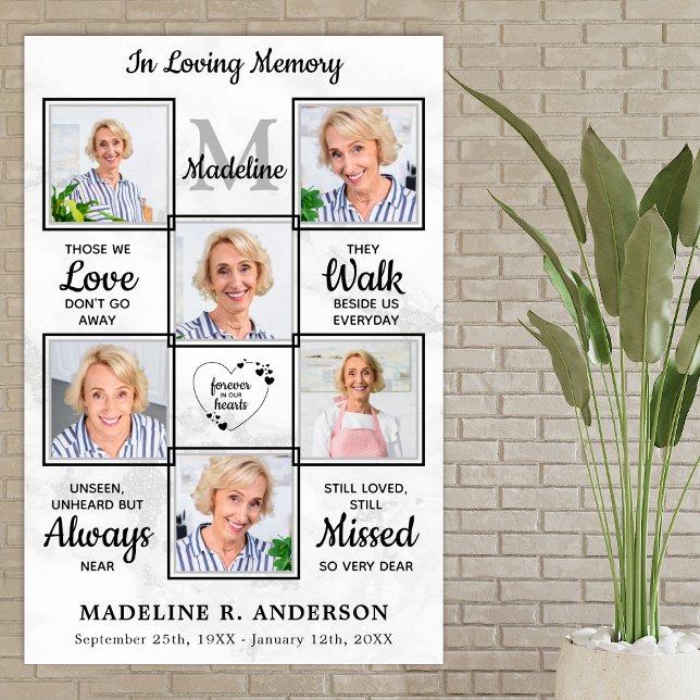 Begravningsminne 6 Fotocollage Till min älskade mi Poster (Skapare uppladdad)