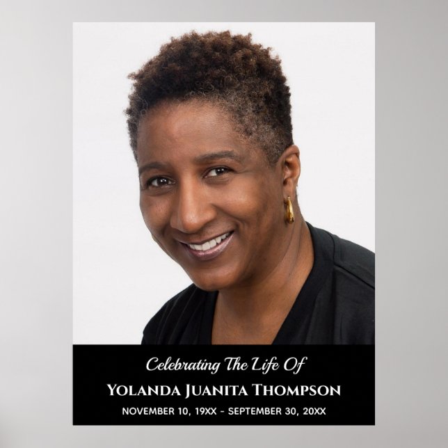 Begravningsminne Anpassat foto Sorg Sympati Poster (Framsidan)