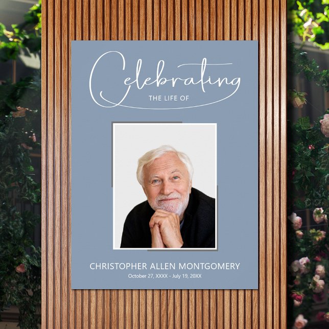 Begravningsminnesfoto Firande Av Livet Poster (Celebration of Life photo memorial funeral poster - INSTANT DOWNLOAD or PRINTED (framed, too))