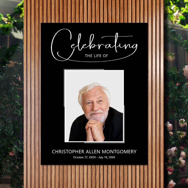 Begravningsminnesfoto Firande Av Livet Poster (Celebration of Life photo memorial funeral poster - INSTANT DOWNLOAD or PRINTED (framed, too))