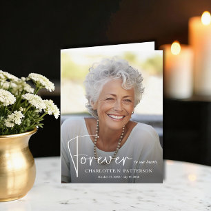 Begravningsminnesmärkt vikfotografi tack kort