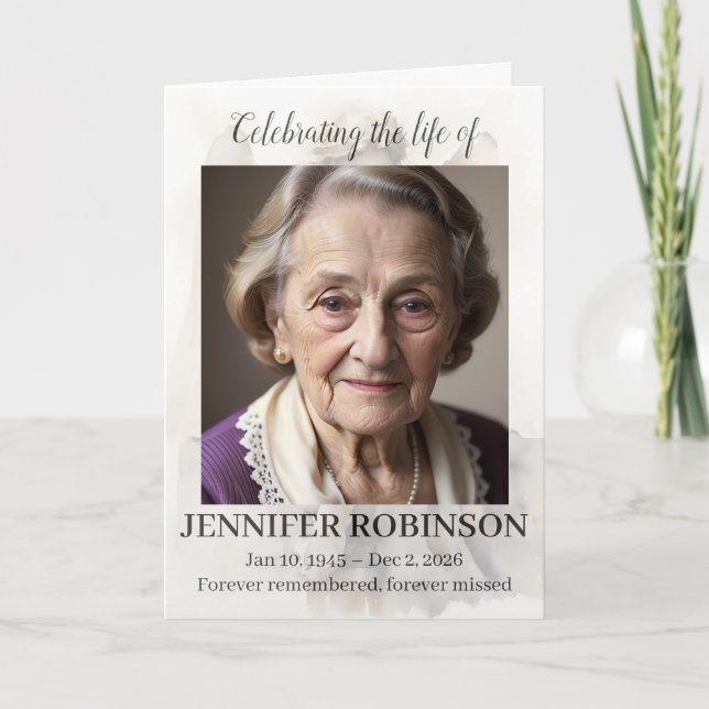 Begravningsprogram Ängla minnesstund Elegant Program (Framsida)