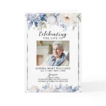 Begravningsprogram | Blommigt minnesprogram