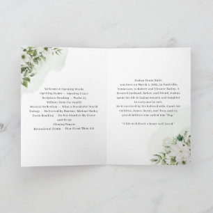 Begravningsprogram Celebration Life Order of Servi Kort