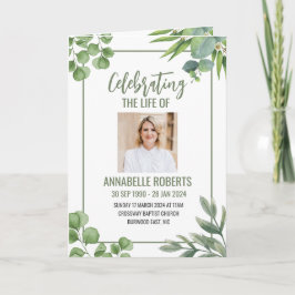 Begravningsprogram - Eucalyptus Löv Design Program