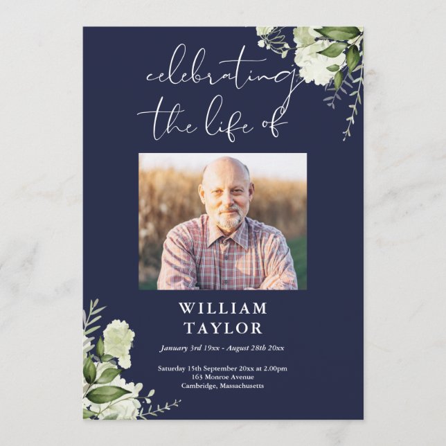 Begravningsprogram Grönska Navy  Program (Framsida)