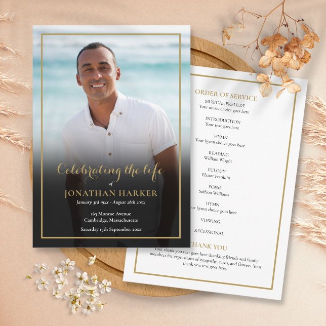 Begravningsprogram med foto program (Funeral Memorial Photo Order Of Service Program)