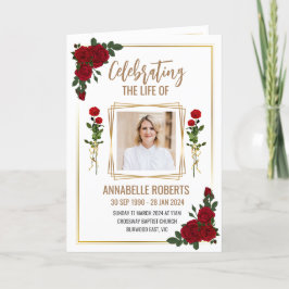 Begravningsprogram - Röd ros och Gräns Program