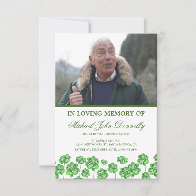 Begravningsprogram Shamrock Funeral Program (Framsida)