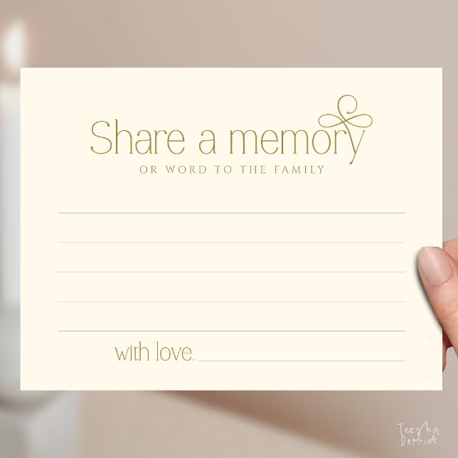 Begravningstjänst Dela ett minne Fe Sympati Kort (Funeral Service Share a memory Fairy love Sympathy Card or word to the family in Yellow Gold)
