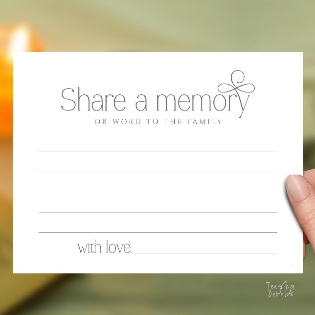 Begravningstjänst Dela ett minne Fe Sympati Kort (Funeral Service Share a memory Fairy love Sympathy Card or word to the family in Dark Grey)