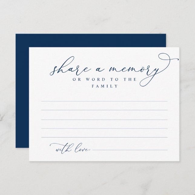 Begravningstjänst, Dela ett minne, Ord Familjekort Vykort (Fram/baksida)