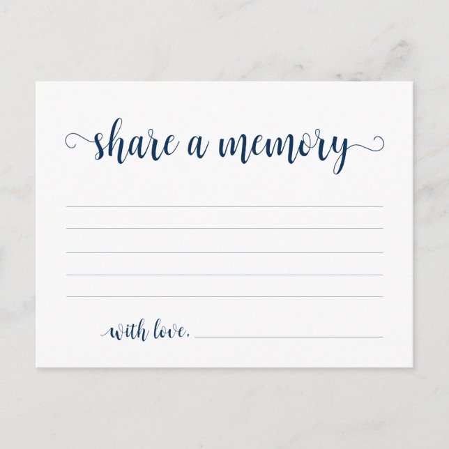 Begravningstjänst, Marinblå, Dela ett minne-kort Vykort (Framsida)